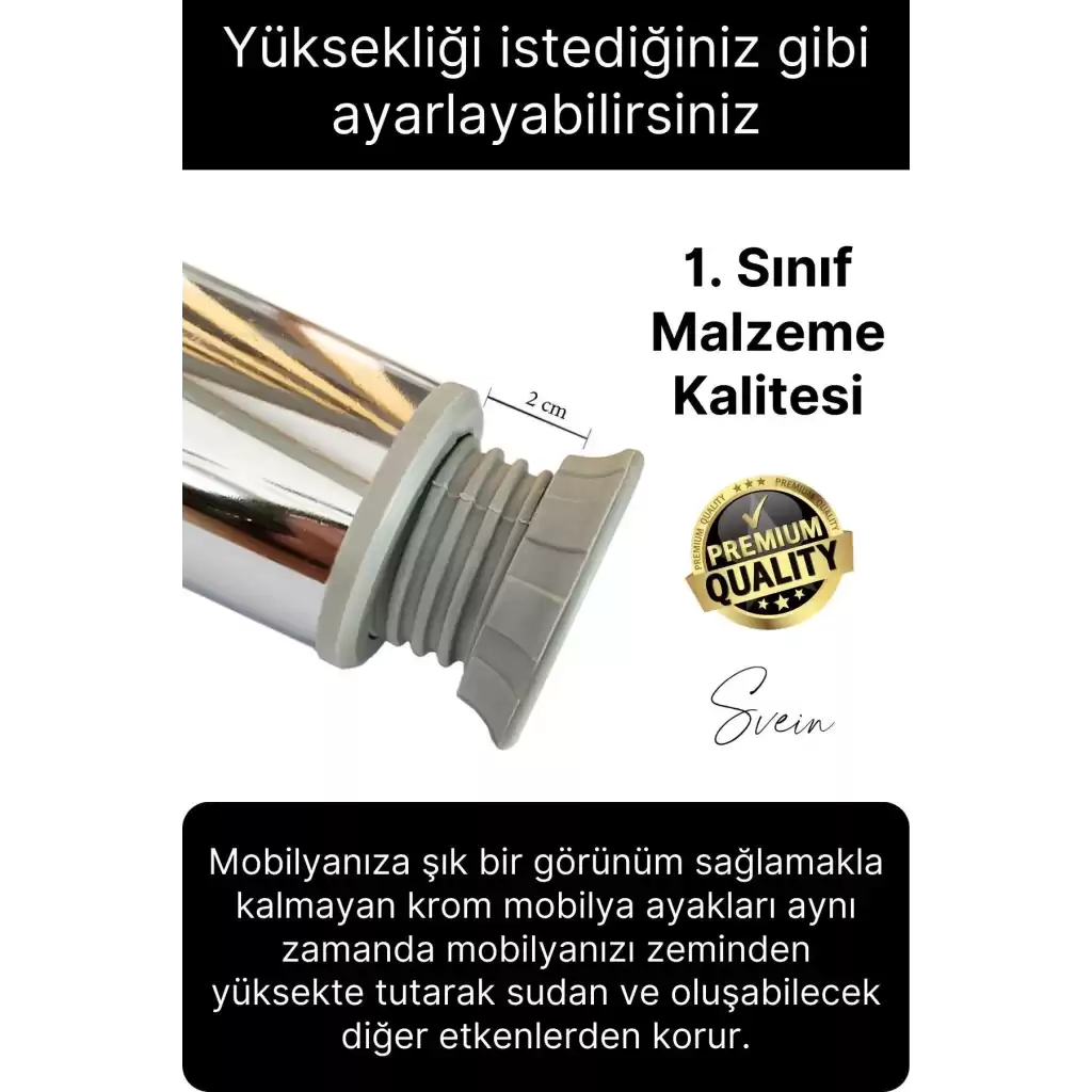 Krom Tablalı Ayarlanabilir Baza Koltuk Kanepe Ayağı Mobilya Tv Ünitesi