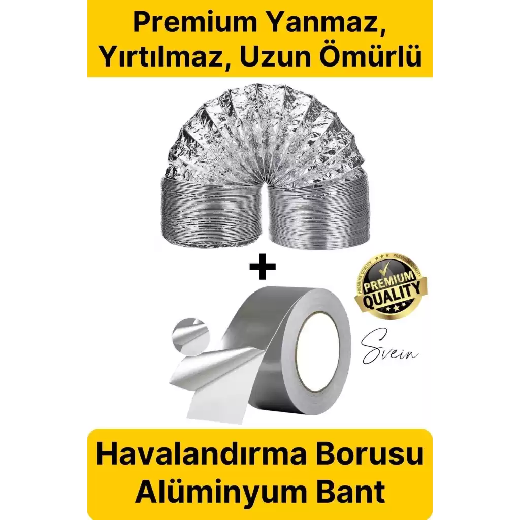 2li Premium Yırtılmaz Yanmaz Ankastre Aspiratör Davlumbaz Havalandırma Borusu Alüminyum Folyo Bant