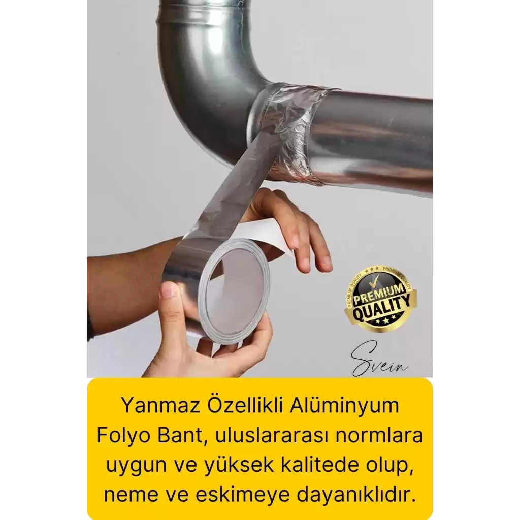 2li Premium Yırtılmaz Yanmaz Ankastre Aspiratör Davlumbaz Havalandırma Borusu Alüminyum Folyo Bant