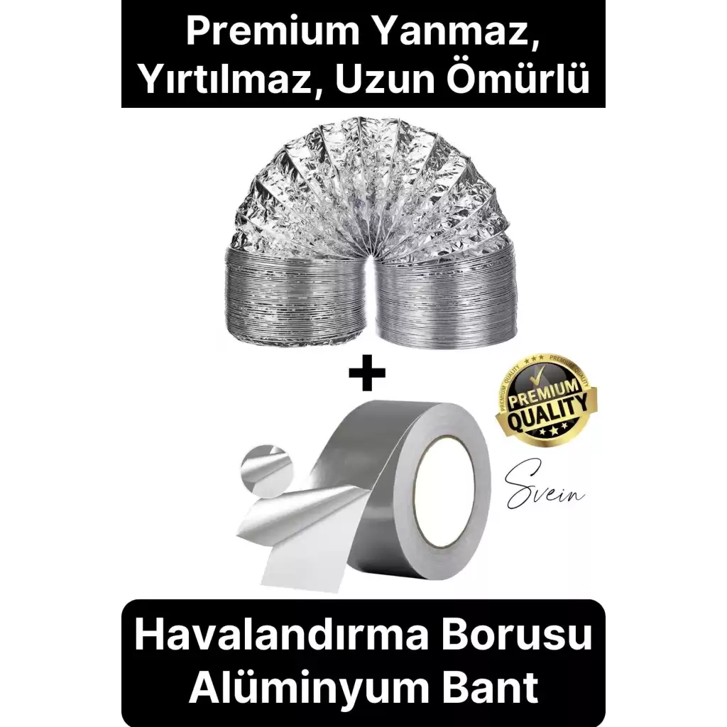 2li Premium Yırtılmaz Kopmaz Ankastre Aspiratör Davlumbaz Havalandırma Borusu Alüminyum Folyo Bant