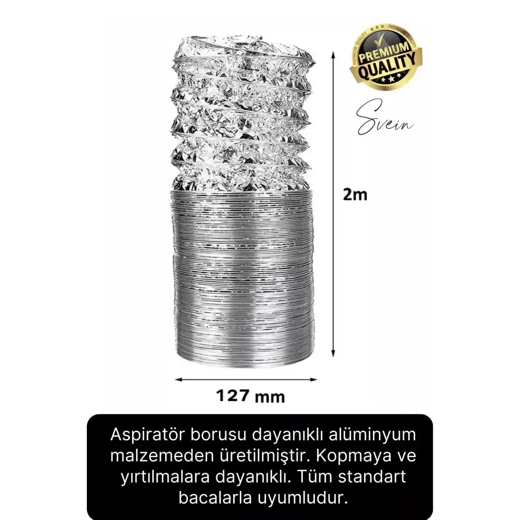 2li Premium Yırtılmaz Kopmaz Ankastre Aspiratör Davlumbaz Havalandırma Borusu Alüminyum Folyo Bant