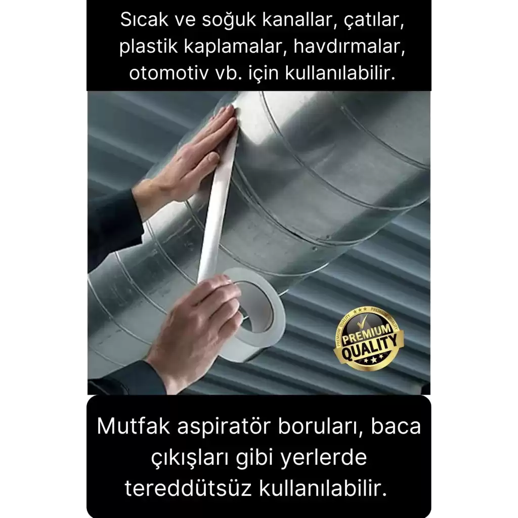 2li Premium Yırtılmaz Kopmaz Ankastre Aspiratör Davlumbaz Havalandırma Borusu Alüminyum Folyo Bant
