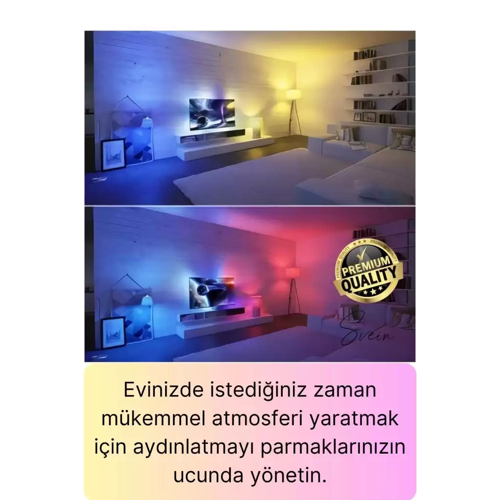 Premium RGB Uzaktan Kumandalı Çok Renkli Led Ampul E27 800lm 9w Gün Işığı 16 Renk Tasarruflu Işık