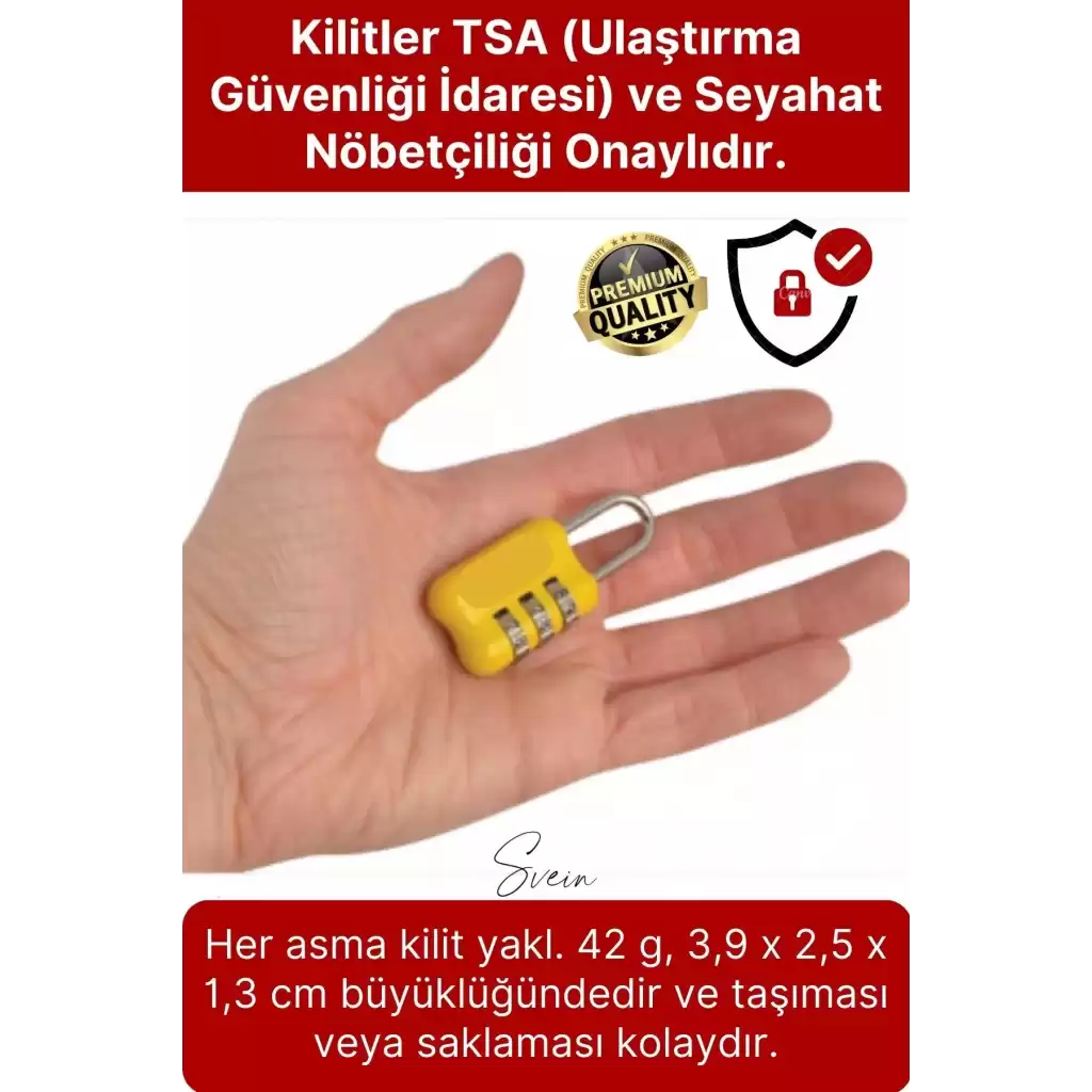 Premium Seyahat Tipi Şifreli TSA Onaylı Kırılmaz Çelik Bagaj Valiz Çanta Dolap Asma Kilit seti