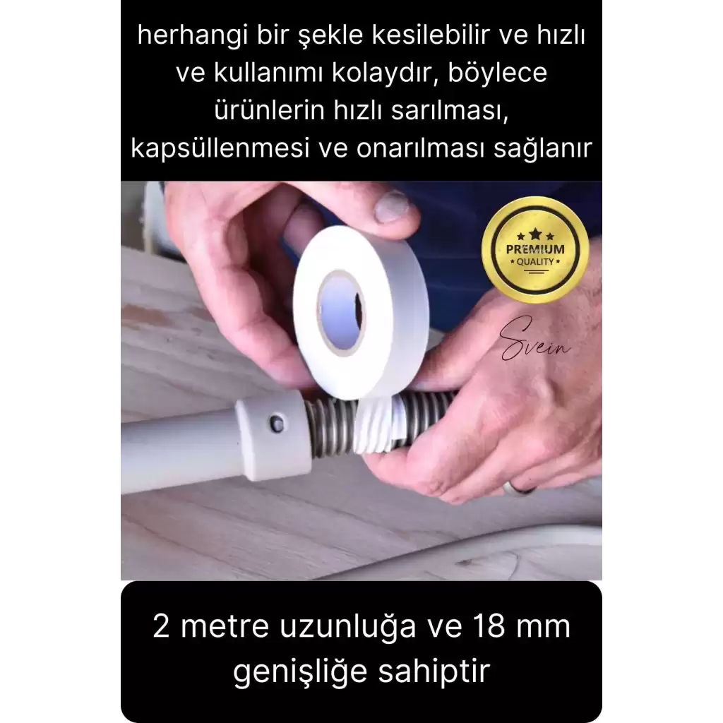 40 Ad. Premium Kalite 20 Mt Kablo Yalıtım PVC Elektrik Bandı Dayanıklı Sızdırmaz Koruma Bant Beyaz