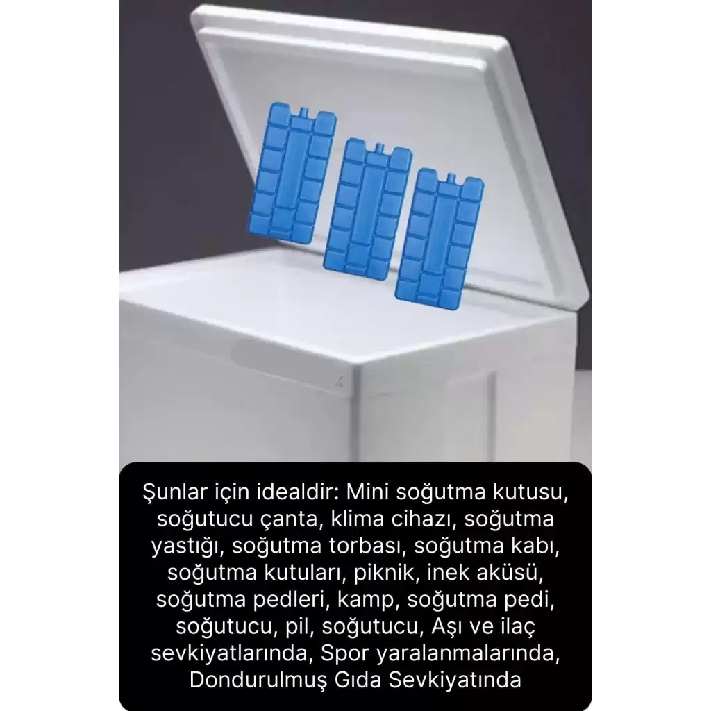 5 Adet Buz Aküsü 12 Saat Termal Soğutma Kamp Piknik Seyahat Yiyecek İçecek Çanta Soğuk Kutusu