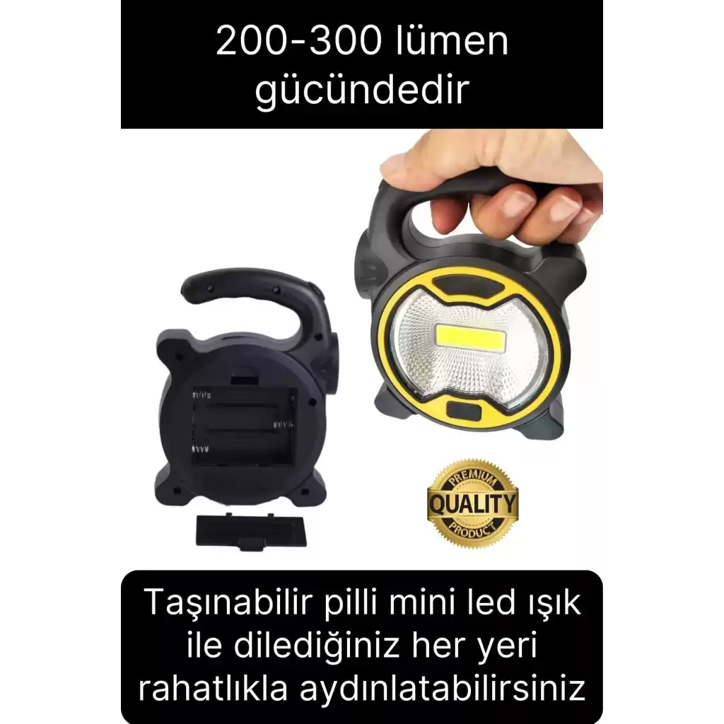Outdoor Kamp Piknik Acil Durum Yüksek Aydınlatma Led El Feneri Tutacak Saplı Işıldak Pilli Lambası