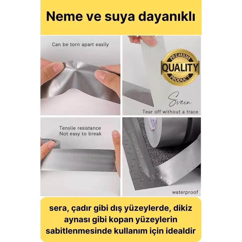 Premium Ekstra Güçlü Sızdırmaz Su Geçirmez Mutfak Lavabo Kenar Tamir Bandı Sakız Bant Çift Taraflı