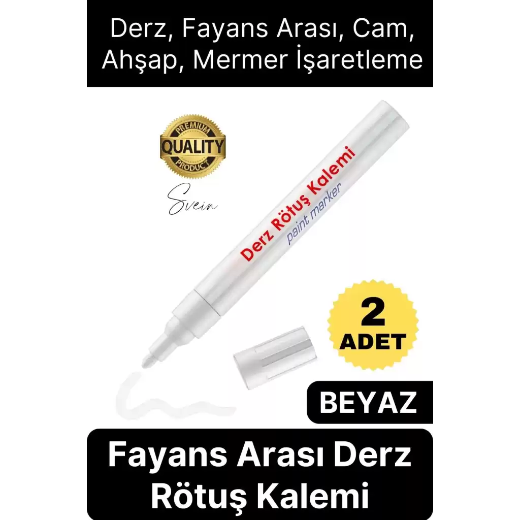 İkili Beyaz Derz Kalemi Fayans Arası Yenileme Rötuş Boya Dolgu Set Hızlı Kuruyan Kokusuz Kalıcı
