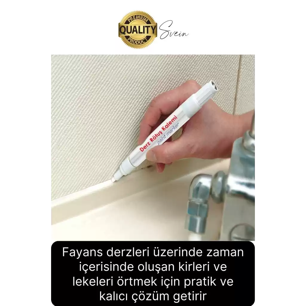 İkili Beyaz Derz Kalemi Fayans Arası Yenileme Rötuş Boya Dolgu Set Hızlı Kuruyan Kokusuz Kalıcı