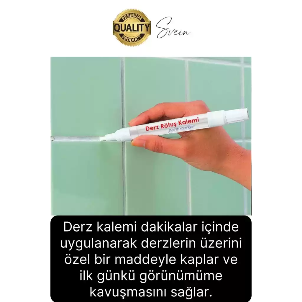 İkili Beyaz Derz Kalemi Fayans Arası Yenileme Rötuş Boya Dolgu Set Hızlı Kuruyan Kokusuz Kalıcı