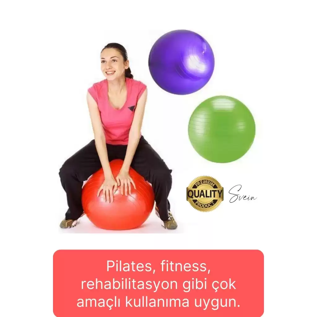 75 cm Yoga Pilates Topu ve Şişirme Pompası Hediye Denge Egzersiz Aerobik Jimnastik Reformer Spor Set