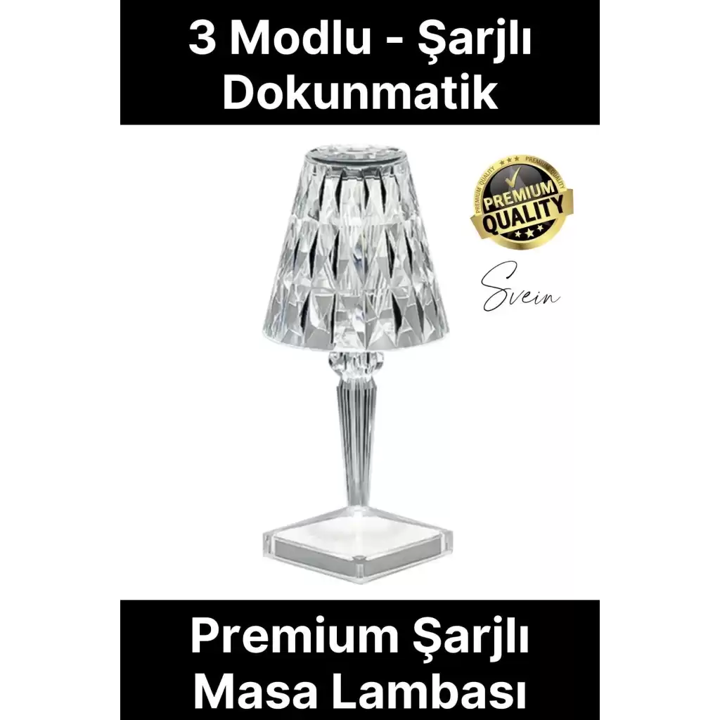 Premium Dimli 3 Işık Renkli Şarjlı Masa Lambası Led Abajur Dokunmatik Lambader Beyaz Günışığı