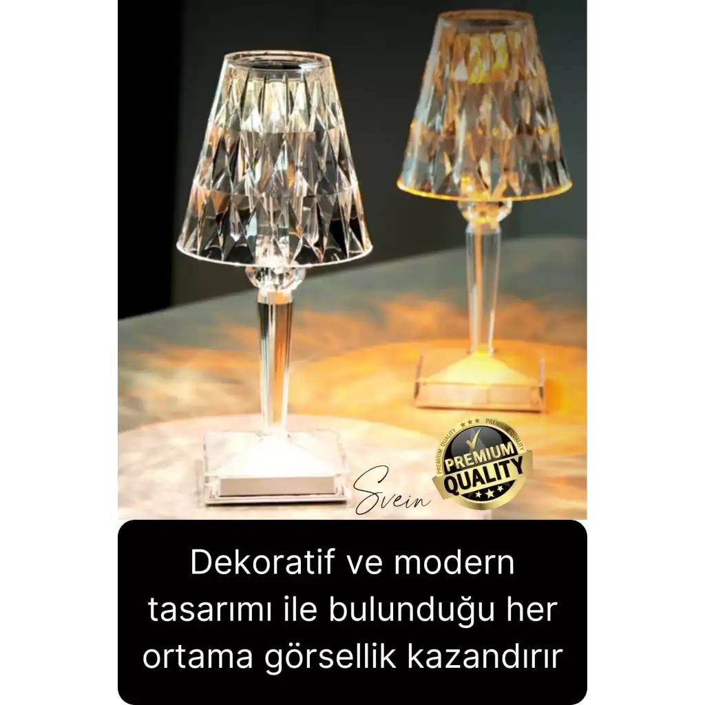 Premium Dimli 3 Işık Renkli Şarjlı Masa Lambası Led Abajur Dokunmatik Lambader Beyaz Günışığı