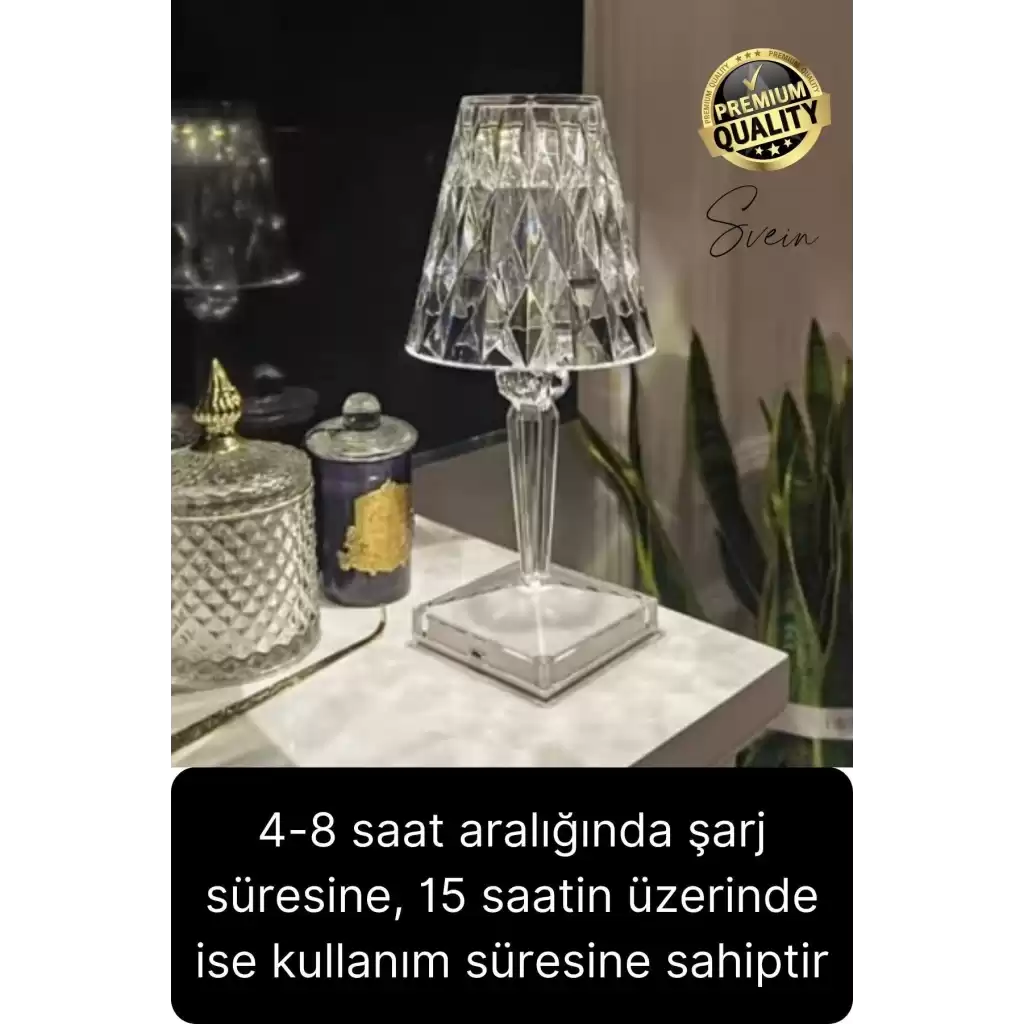 Premium Dimli 3 Işık Renkli Şarjlı Masa Lambası Led Abajur Dokunmatik Lambader Beyaz Günışığı