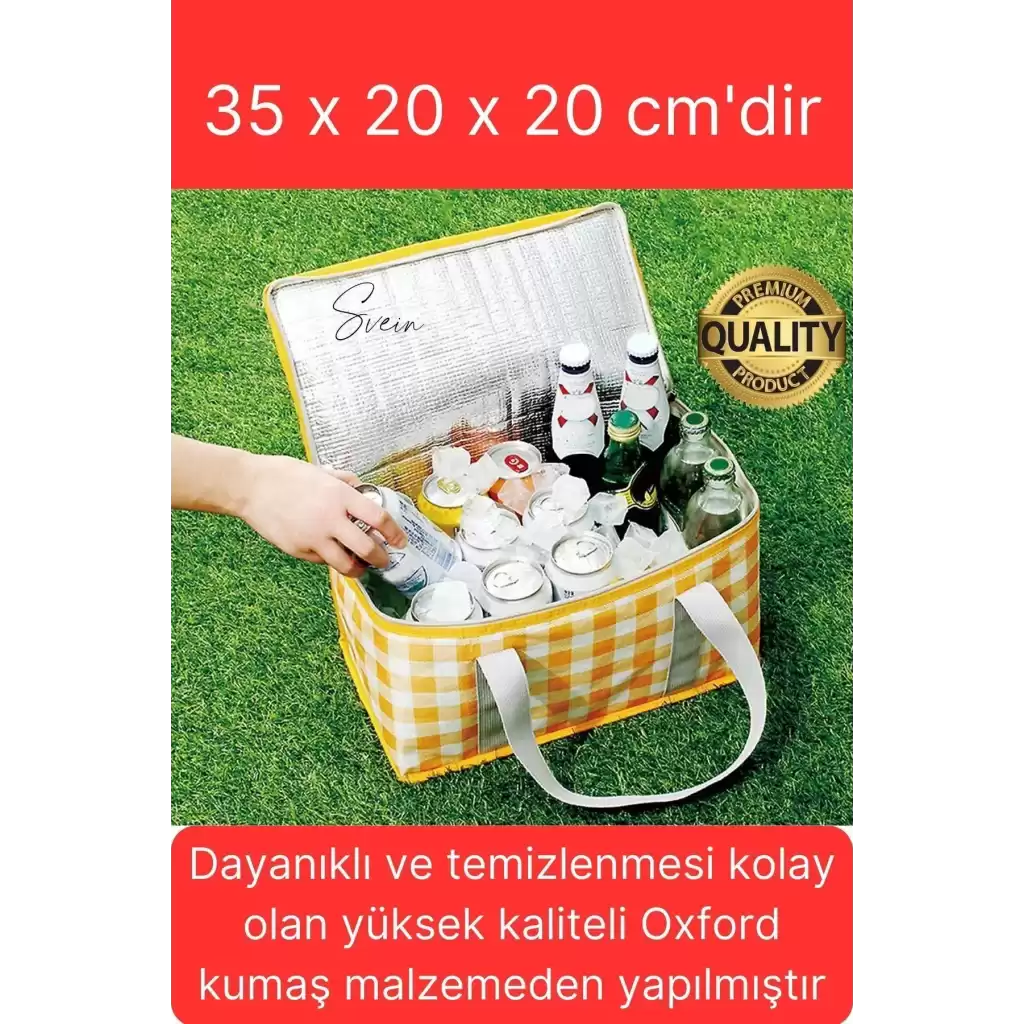 Premium Soğuk Sıcak Termal Piknik Kamp Çantası Yemek Taşıma Yalıtımlı Piknik Termos Buz Aküsü Hediye