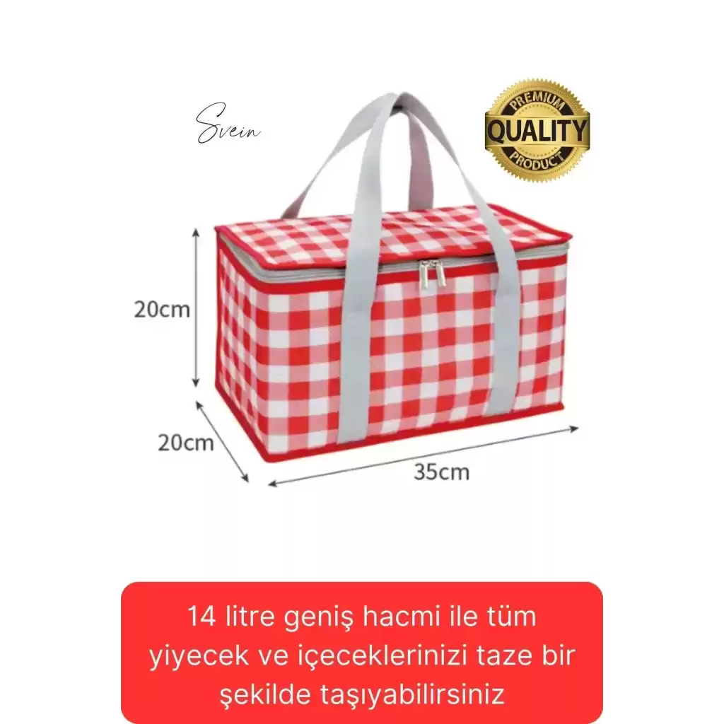 Premium Soğuk Sıcak Termal Piknik Kamp Çantası Yemek Taşıma Yalıtımlı Piknik Termos Buz Aküsü Hediye