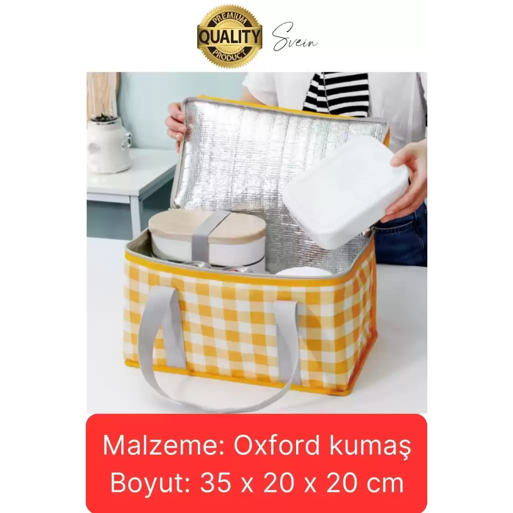 Premium Soğuk Sıcak Termal Piknik Kamp Çantası Yemek Taşıma Yalıtımlı Piknik Termos Buz Aküsü Hediye