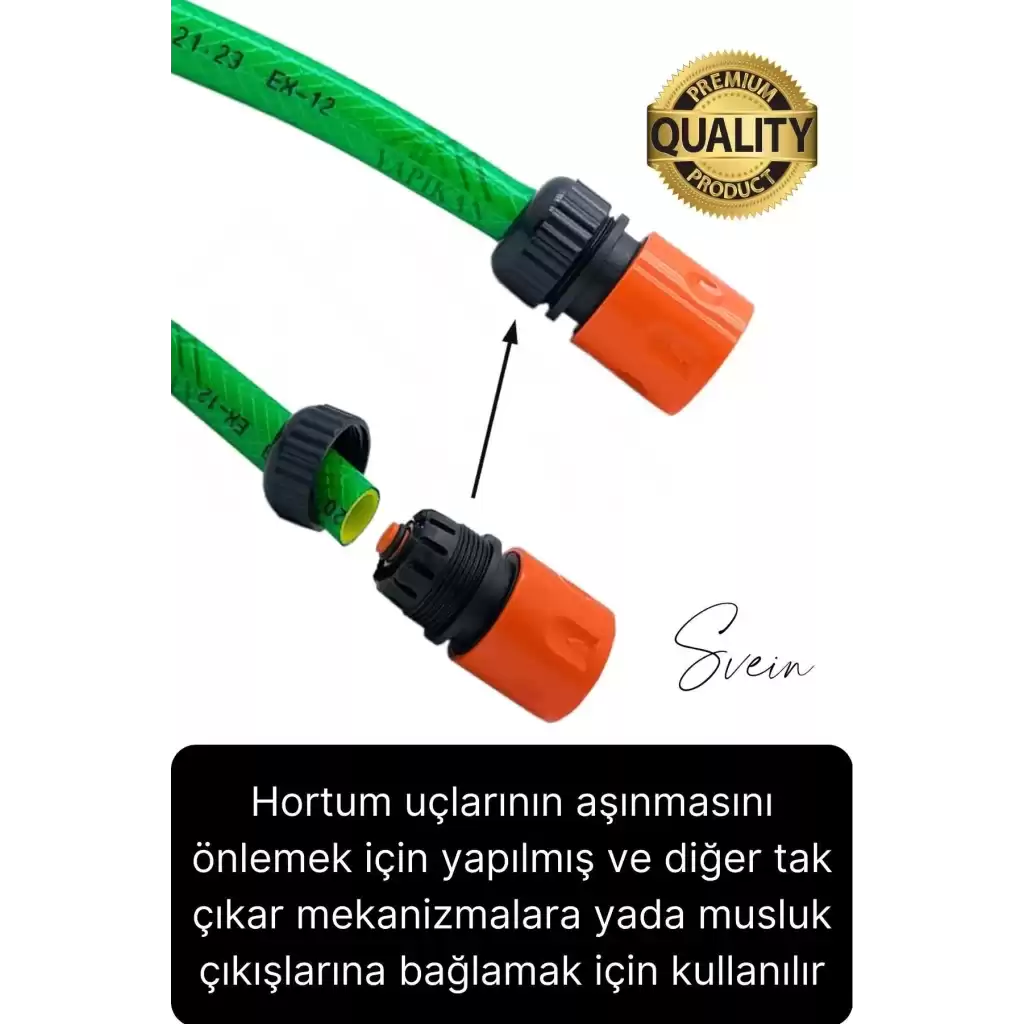 3lü Hortum Musluk Bağlantı Seti 1/2” - 3/4” Otomatik Kopmaz Çıkmaz Kırılmaz Dayanıklı Bahçe Sulama