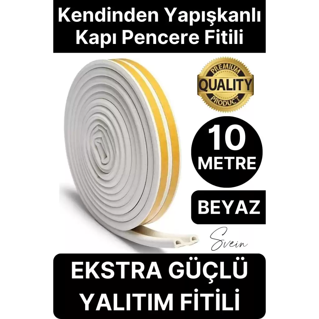 Premium Kapı Pencere Soğuk Toz Geçirmez İzolasyon Fitili Kendinden Yapışkanlı Isı Yalıtım 2x5=10 mt