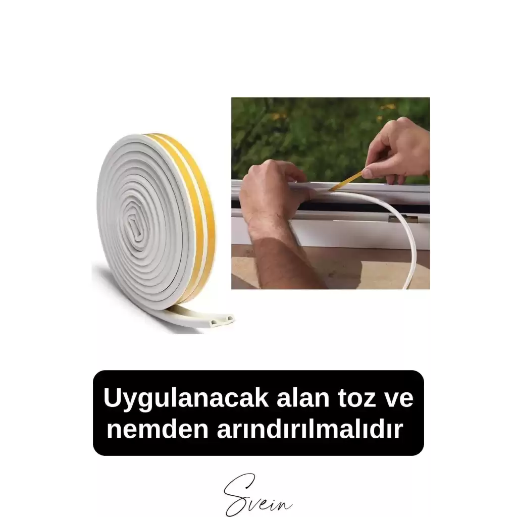 Premium Kapı Pencere Soğuk Toz Geçirmez İzolasyon Fitili Kendinden Yapışkanlı Isı Yalıtım 2x5=10 mt