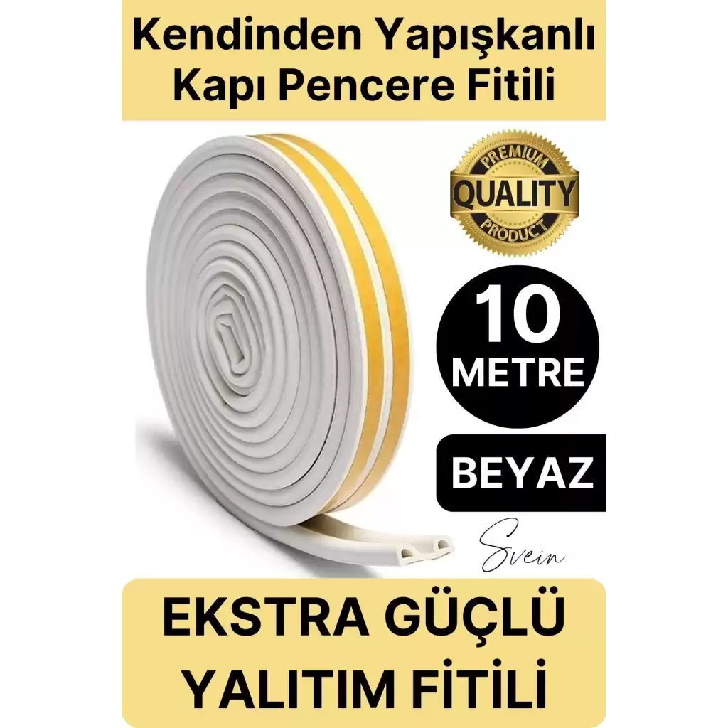 Premium Kapı Pencere Soğuk Toz Sızdırmaz İzolasyon Fitili Kendinden Yapışkanlı Isı Yalıtım 2x5=10 mt
