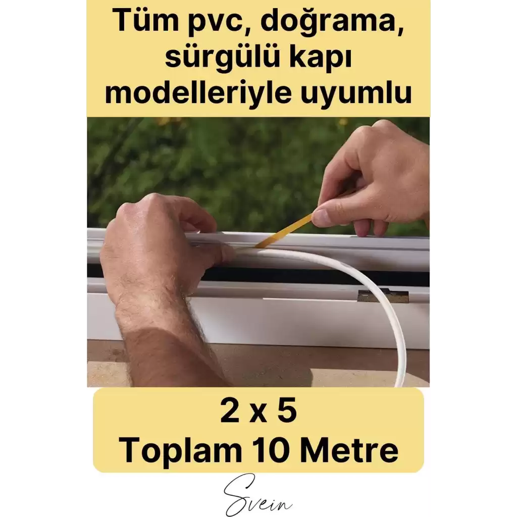 Premium Kapı Pencere Soğuk Toz Sızdırmaz İzolasyon Fitili Kendinden Yapışkanlı Isı Yalıtım 2x5=10 mt