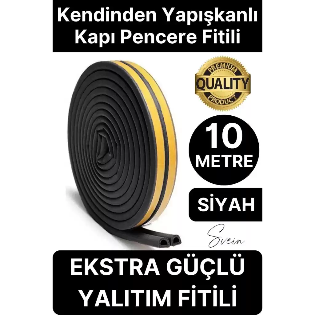 Premium Kapı Pencere Soğuk Toz Geçirmez İzolasyon Fitili Kendinden Yapışkanlı Isı Yalıtım 2x5=10 mt