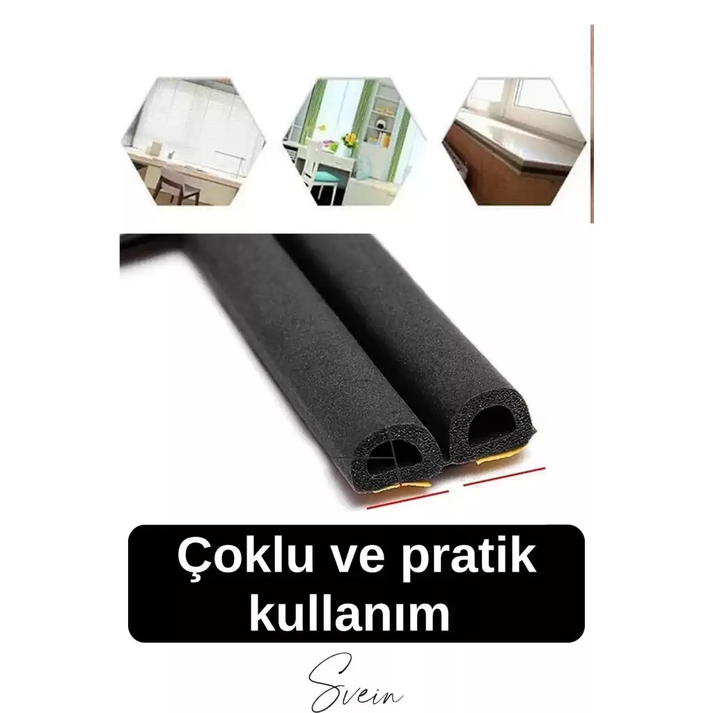 Premium Kapı Pencere Soğuk Toz Geçirmez İzolasyon Fitili Kendinden Yapışkanlı Isı Yalıtım 2x5=10 mt