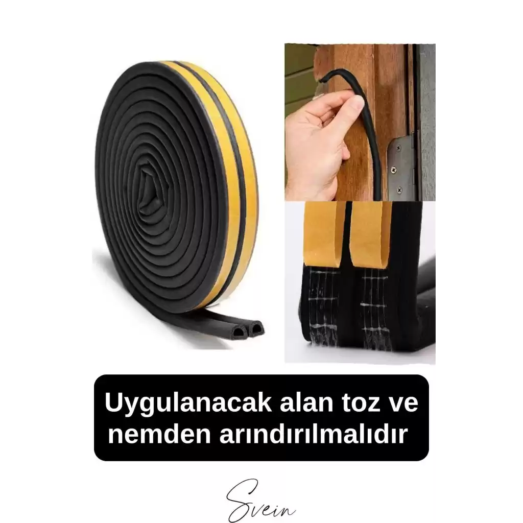 Premium Kapı Pencere Soğuk Toz Geçirmez İzolasyon Fitili Kendinden Yapışkanlı Isı Yalıtım 2x5=10 mt