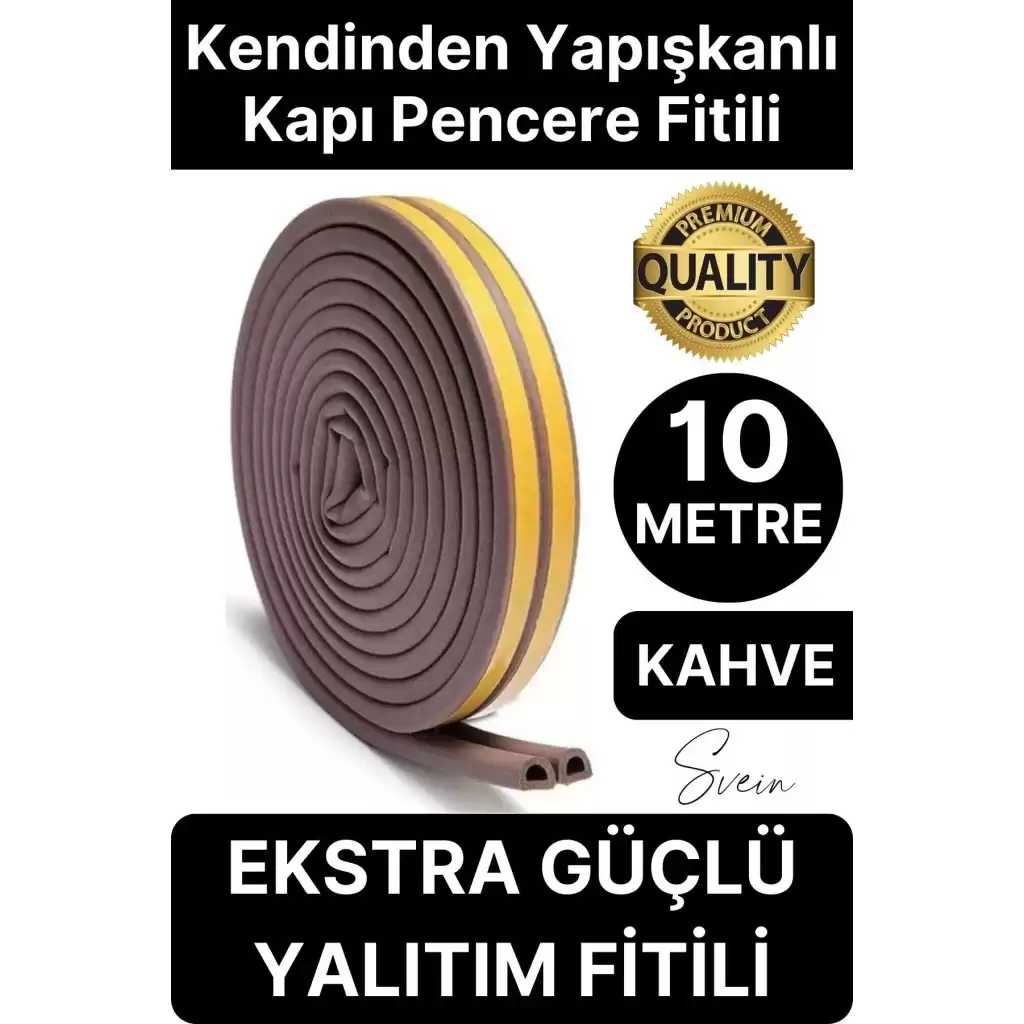 Premium Kapı Pencere Soğuk Toz Geçirmez İzolasyon Fitili Kendinden Yapışkanlı Isı Yalıtım 2x5=10 mt