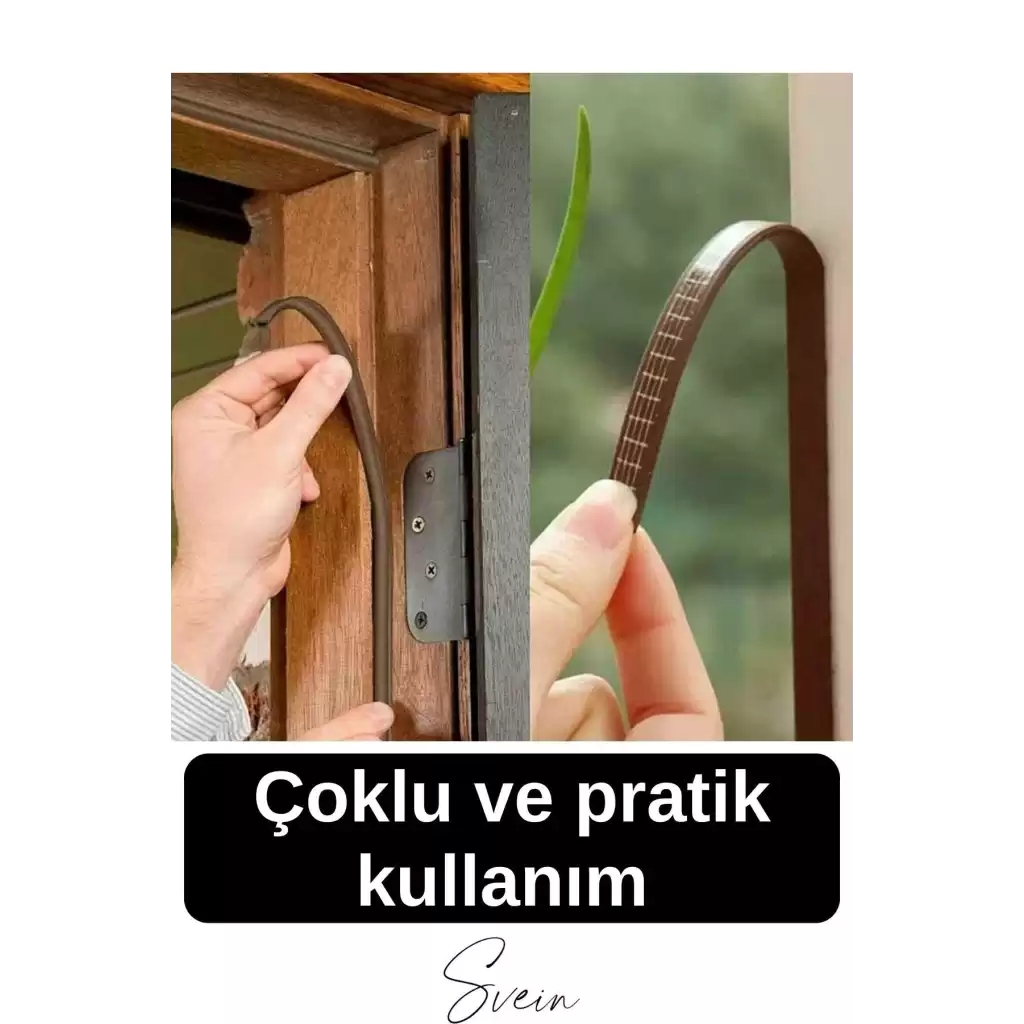 Premium Kapı Pencere Soğuk Toz Geçirmez İzolasyon Fitili Kendinden Yapışkanlı Isı Yalıtım 2x5=10 mt