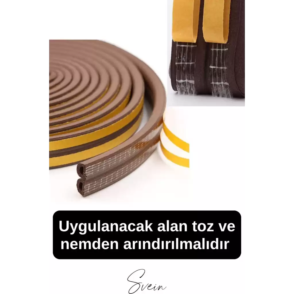 Premium Kapı Pencere Soğuk Toz Geçirmez İzolasyon Fitili Kendinden Yapışkanlı Isı Yalıtım 2x5=10 mt