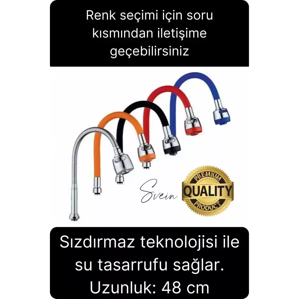 Premium Esnek Spiralli Akrobat Fonksiyonel Batarya Lavabo Musluk Borusu Evye Ayarlanabilir Kademeli