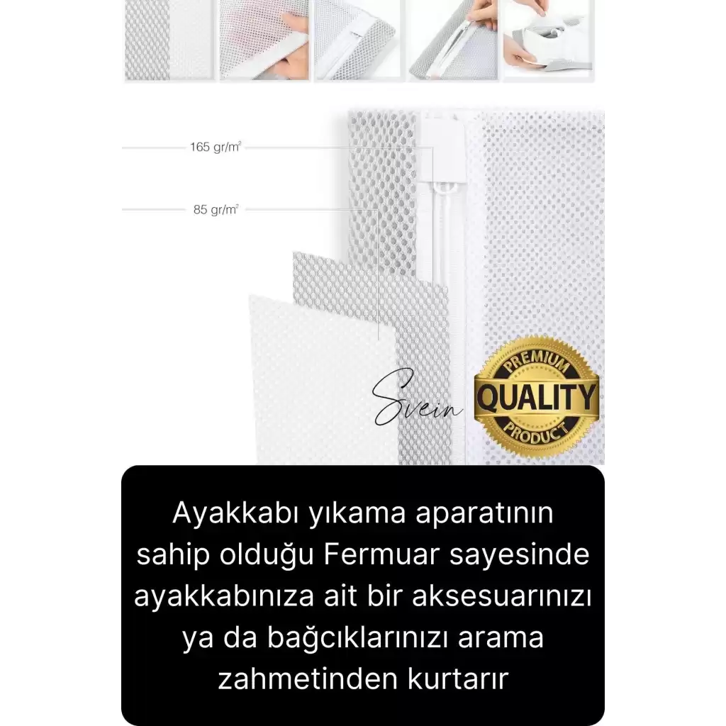 Premium Fermuarlı Ayakkabı Yıkama Filesi Sandalet Terlik Çamaşır Çorap Torbası Yırtılmaz Dayanıklı