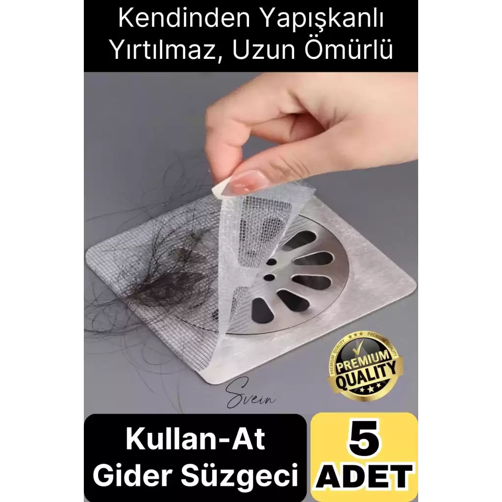 5 Adet Kullan At Yapışkanlı Banyo Duş Gider Süzgeci Saç Küvet Drenajı Tahliye Kapağı Tıkanıklık