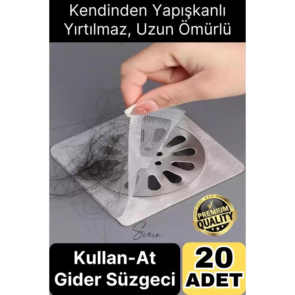 20 Adet Kullan At Yapışkanlı Banyo Duş Gider Süzgeci Saç Küvet Drenajı Tahliye Kapağı Tıkanıklık