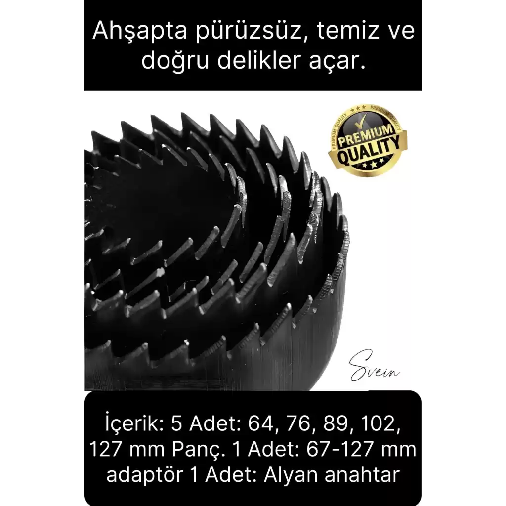 Premium Kalite 8 Parça Buat Delik Açma Testeresi Panç Seti Alçıpan Kartonpiyer Mobilya Ahşap Mdf