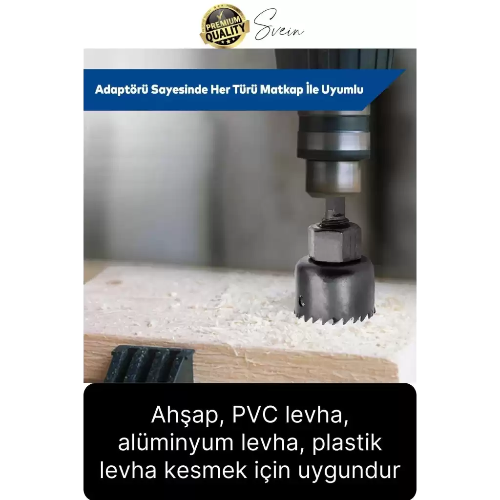 Premium Kalite 8 Parça Buat Delik Açma Testeresi Panç Seti Alçıpan Kartonpiyer Mobilya Ahşap Mdf