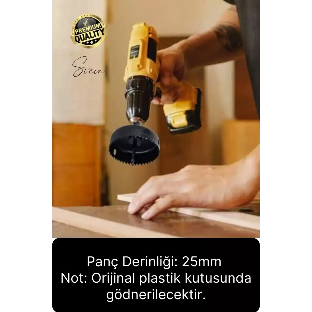 Premium Kalite 8 Parça Buat Delik Açma Testeresi Panç Seti Alçıpan Kartonpiyer Mobilya Ahşap Mdf