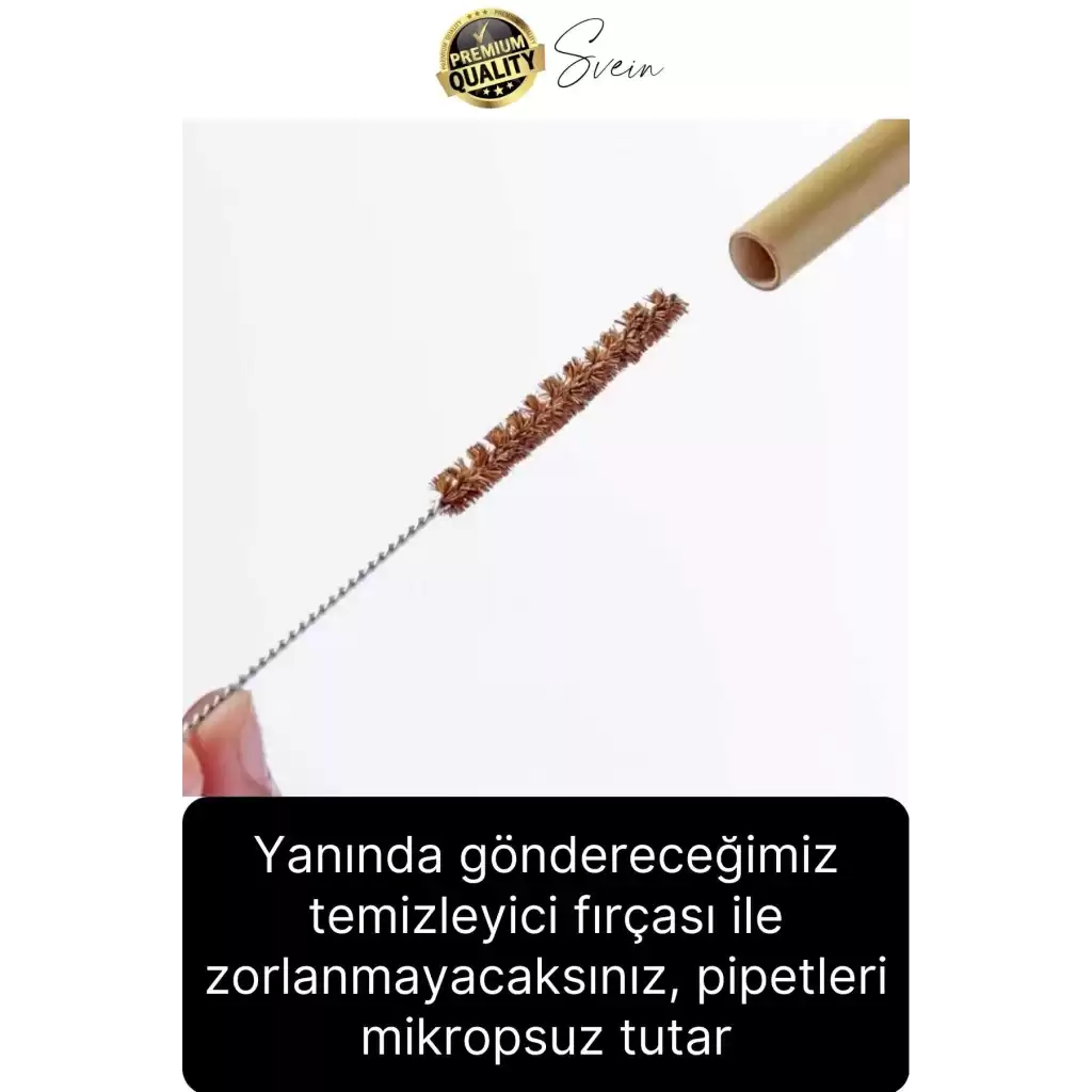 Özel Üretim Bambu 10 Adet Doğal Sağlıklı Yeniden Kullanılabilir Yıkanabilir Çevre Dostu Pipet Kamış