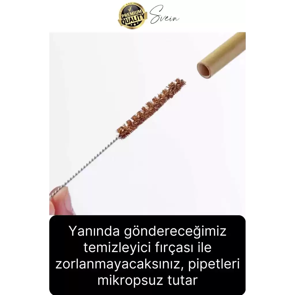 Özel Üretim Bambu 20 Adet Doğal Sağlıklı Yeniden Kullanılabilir Yıkanabilir Çevre Dostu Pipet Kamış
