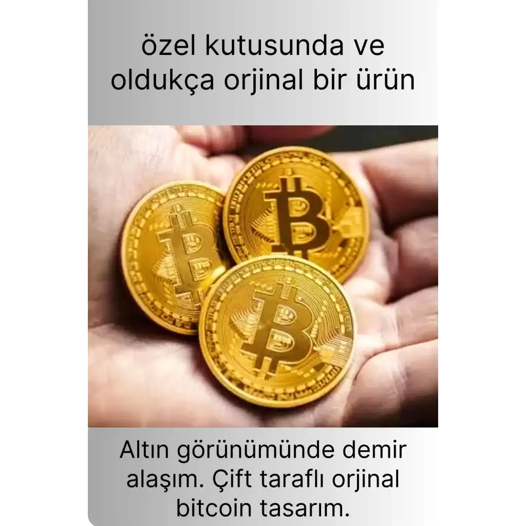 3 Adet Özel Seri Premium Bitcoin Madeni Para Kutulu Hediyelik Metal Hatıra Koleksiyon Kripto Coin