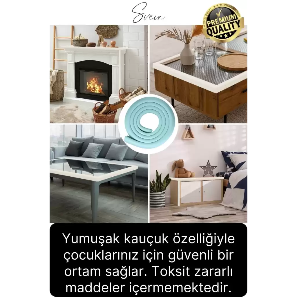 Şerit Masa Kenar Köşe Koruyucu Kauçuk Çocuk Çarpma Darbe Önleyici Tampon Yumuşak Sehpa Masa 2 Metre