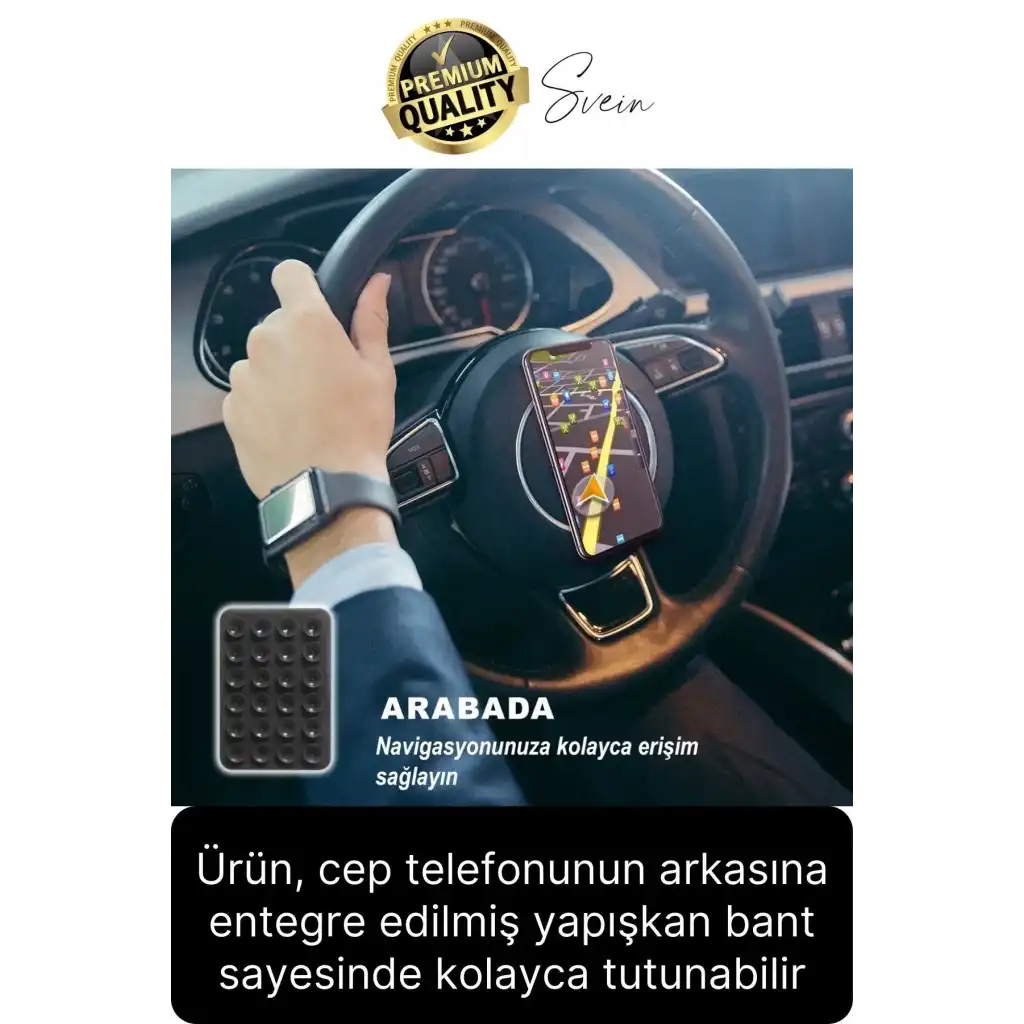 Vantuzlu Pratik Otomobil Araba Torpido Cep Telefonu Sabitleme Pedi Tutucu Güçlü Sağlam Motosiklet