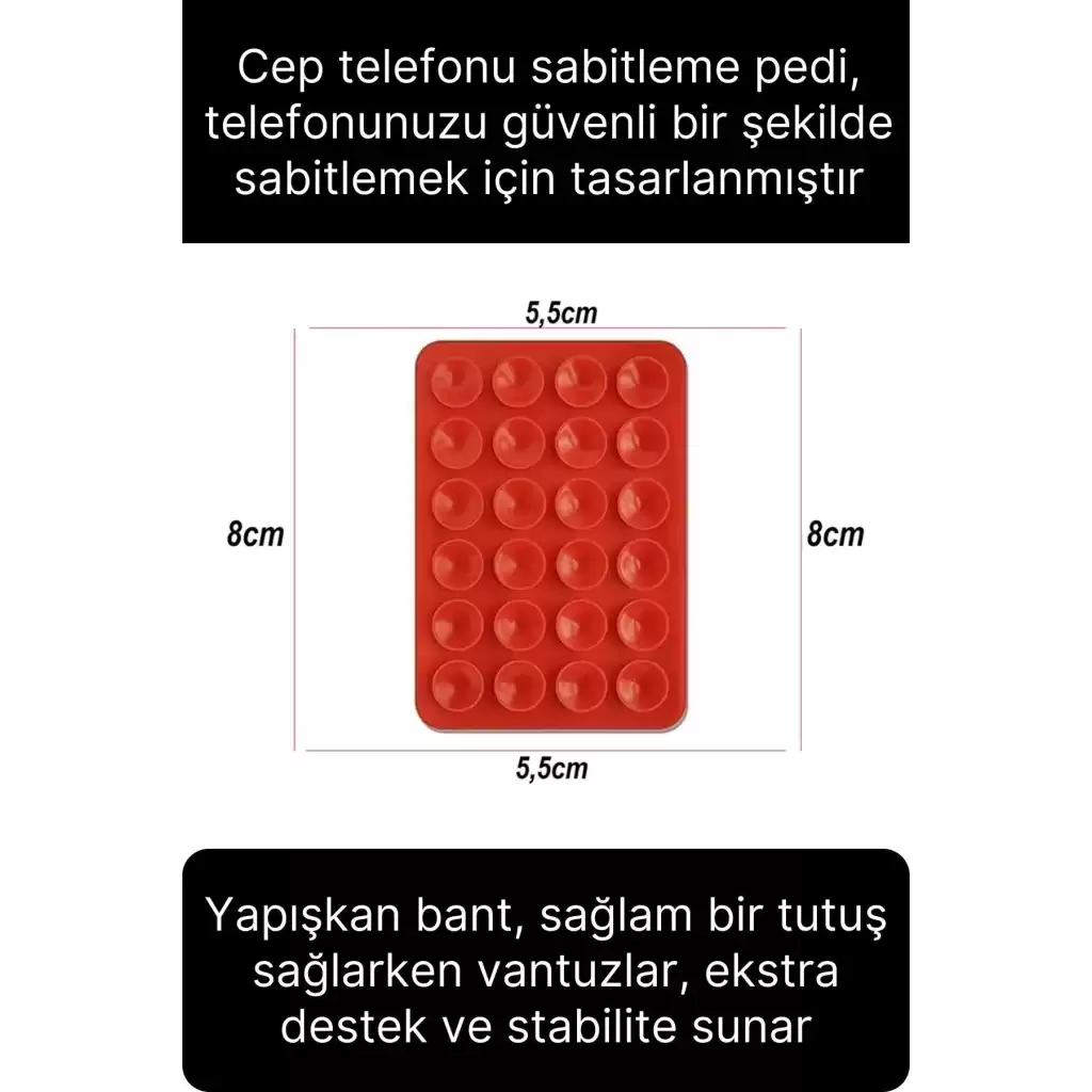 Vantuzlu Pratik Otomobil Araba Torpido Cep Telefonu Sabitleme Pedi Tutucu Güçlü Sağlam Motosiklet