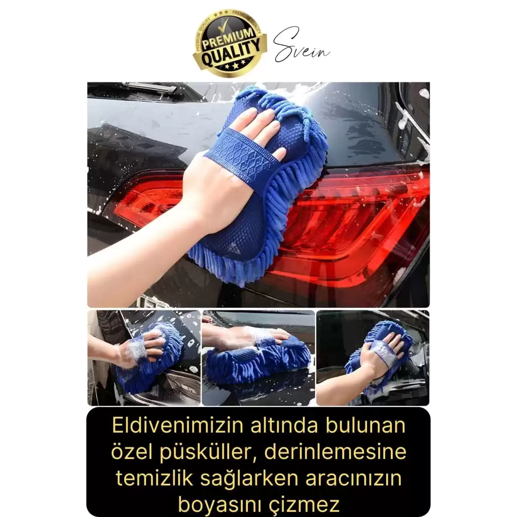 Premium Araba Yıkama Eldiveni Mikrofiber Hassas Kurulama Cila Çok Amaçlı Oto Çizmez İç Dış Köpürtme
