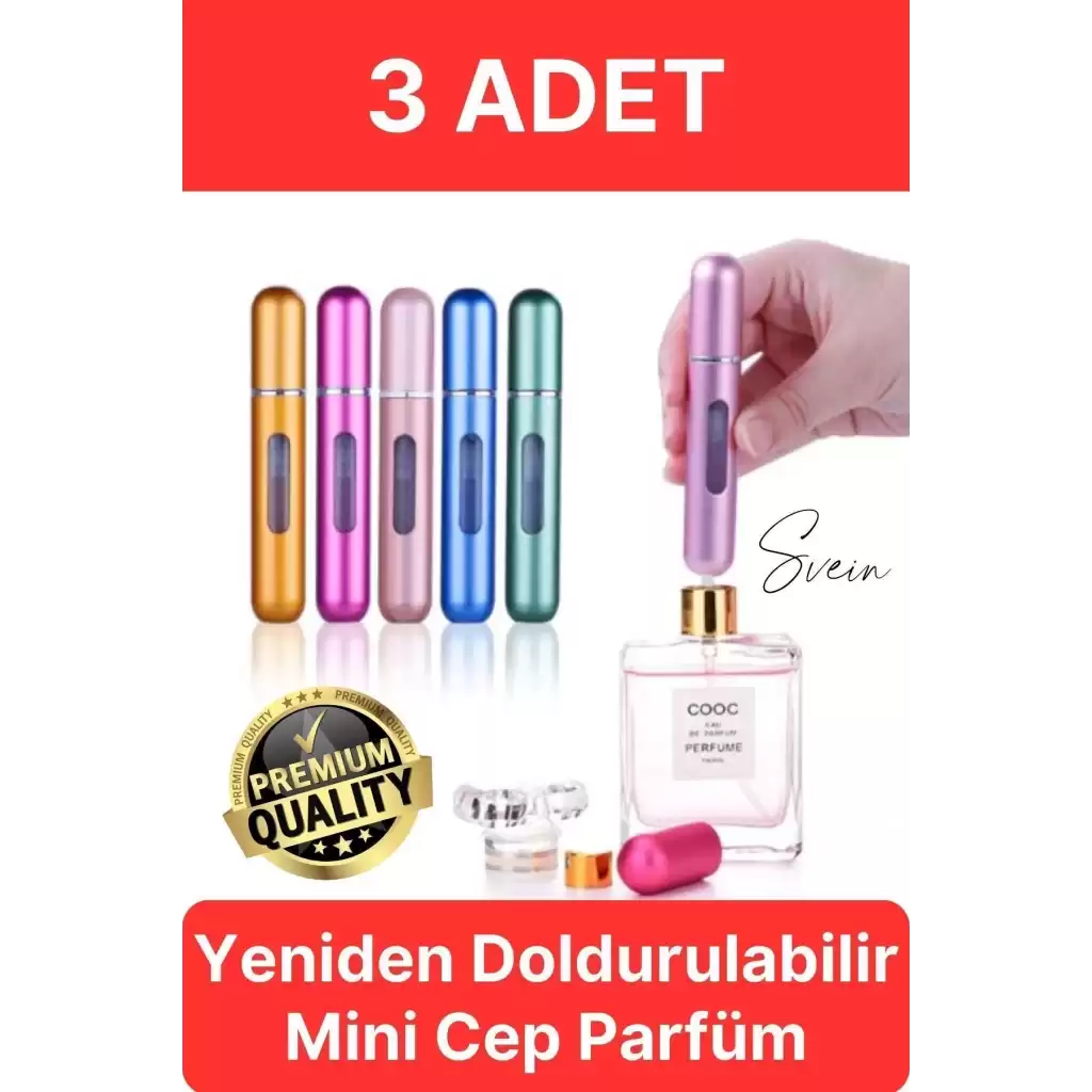 3 Adet Doldurulabilir Mini Cep Parfüm Şişesi Seyahat Yolculuk Sprey Kolonya Koku İçin Taşınabilir