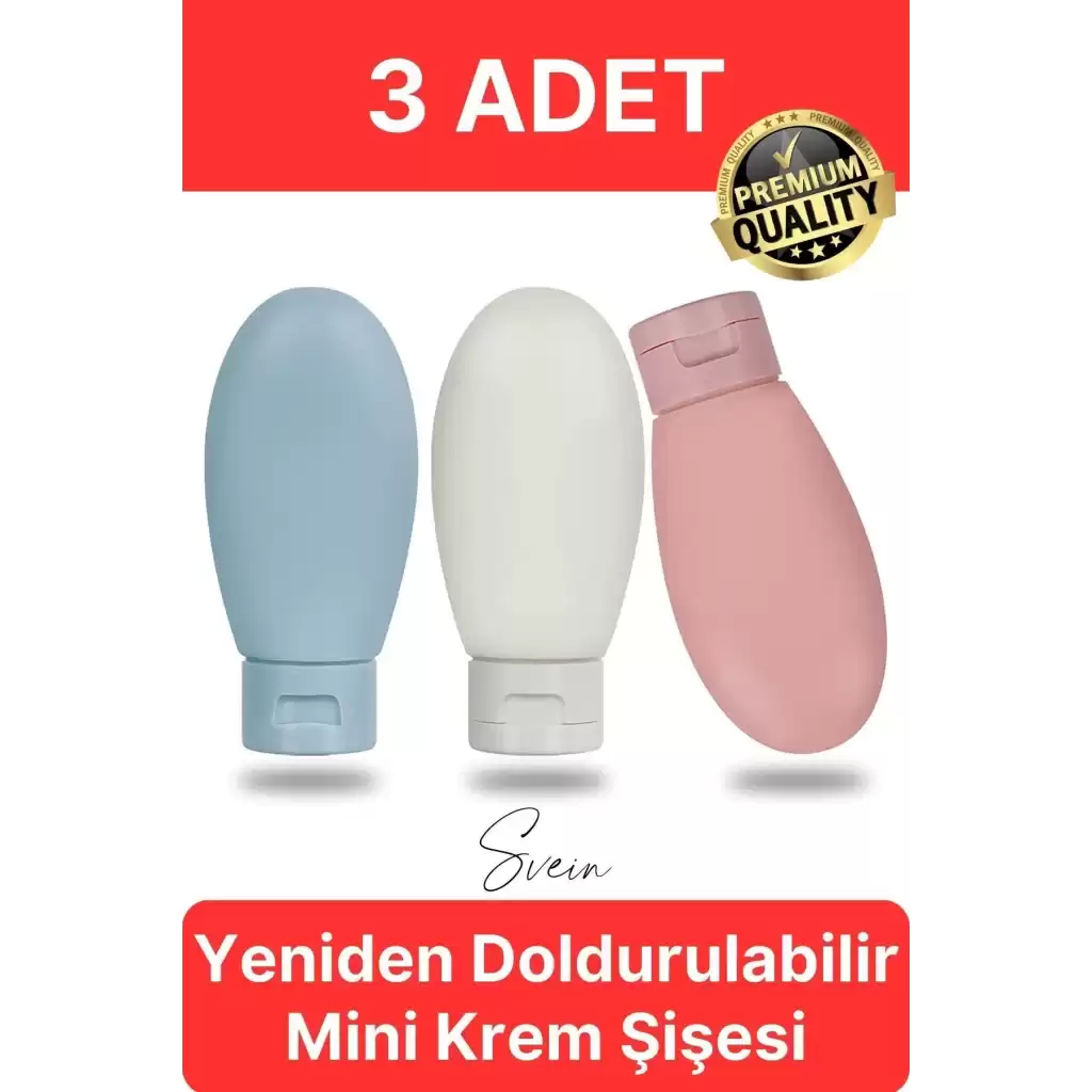 3 Adet Seyahat Şişesi Seti Krem Şampuan Saç Kremi Doldurulabilir Patlamaz Sızdırmaz Taşınabilir