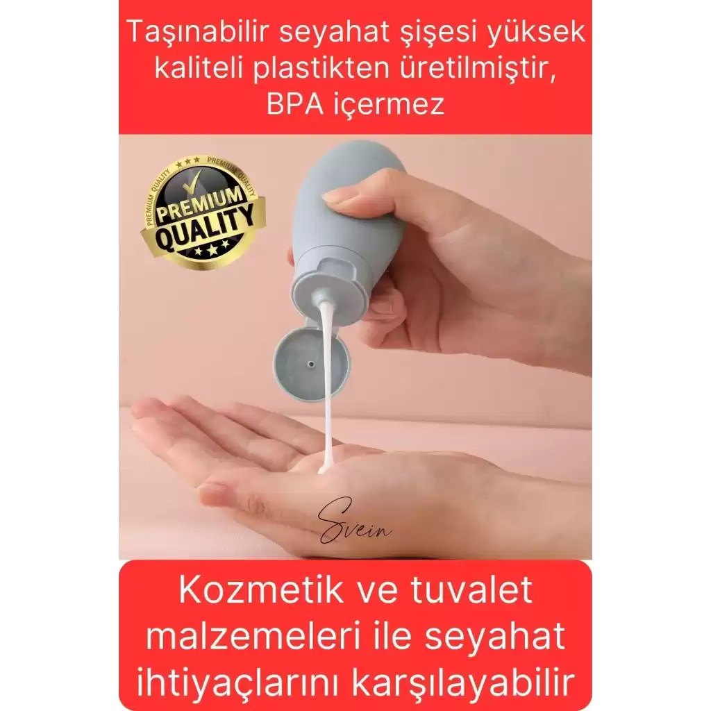 3 Adet Seyahat Şişesi Seti Krem Şampuan Saç Kremi Doldurulabilir Patlamaz Sızdırmaz Taşınabilir